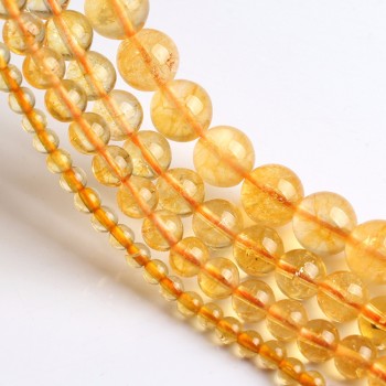 Free Shipping Quality Natural Stone Yellow Amethysts Citrine Round Loose Beads 15 Strand 6 8 10 MM Pick Size