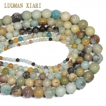 Fine 100% Natural Amazonite Stone  Beads Round Beads For Jewelry Making DIY Bracelet Necklace Material 4/6/8/10/12mm Strand 15