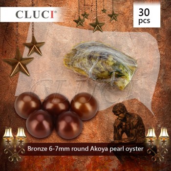 CLUCI New Arrival Birthday Jewelry Women Gifts 30pcs Bronze Natural Real Pearl 6-7mm One Pearl Beads in One Akoya Pearls Oysters