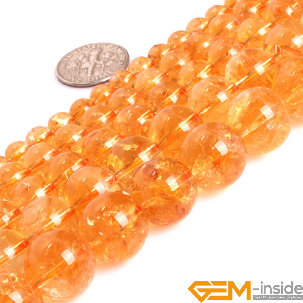 AAA Grade Round Genuine Yellow Citrine Precious Stone Beads Strand 15 Natural Stone Beads Loose Beads For Jewelry Making!