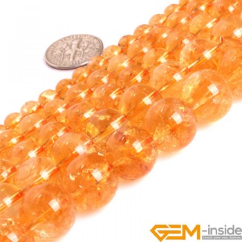 AAA Grade Round Genuine Yellow Citrine Precious Stone Beads Strand 15 Natural Stone Beads Loose Beads For Jewelry Making!