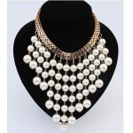 Hesiod Ruili fashion jewelry Simulated pearl necklace big exaggeration multilayer tassel pearl necklace