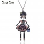 New 2018 Necklaceamp;Pendant Trendy Enamel Zinc Alloy Charm Girl Pendant Metal Long Women Necklace Chain Women Jewelry Wholesale