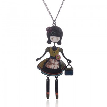 New 2018 Necklaceamp;Pendant Trendy Enamel Zinc Alloy Charm Girl Pendant Metal Long Women Necklace Chain Women Jewelry Wholesale