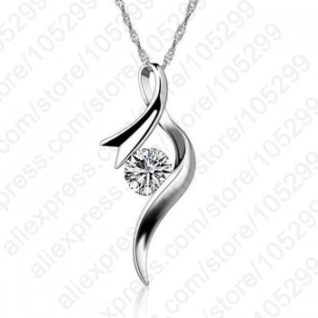 JEXXI New Arrival Europe Style Women Girl Gift Cubic Zircon Pendant Necklace 925 Sterling Silver Chain Jewelry Free Shipping