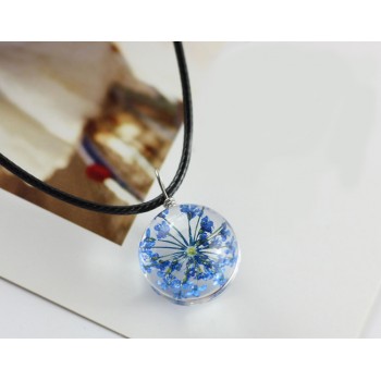dandelion necklaces dried flowers sweater chain birthday present for his girlfriend plant specimens of crystal ball  #1138