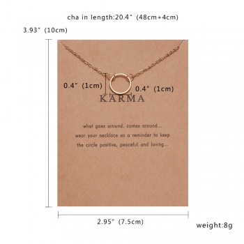 Rinhoo Fashion Charms Circle Necklace For Women Minimalist Pendant Gold Silver Color Chain Choker Necklaces Gift Card Jewelry