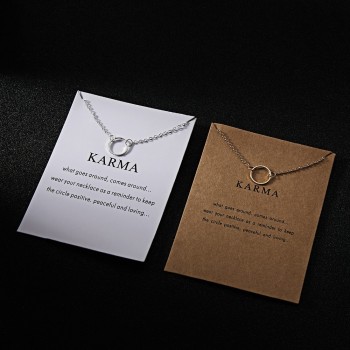 Rinhoo Fashion Charms Circle Necklace For Women Minimalist Pendant Gold Silver Color Chain Choker Necklaces Gift Card Jewelry