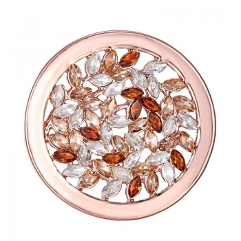 New Fashion Mix Designs Frame Hollow Crystal Disc 33cm Coin Charms DIY Coin Floating Coin Pendant Fit in 35mm Locket Necklace