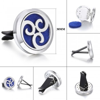 Car Air Diffuser Locket Stainless Steel Freshener Car Essential Oil Diffuser Scent Perfume Aromatherapy Pendant Necklace