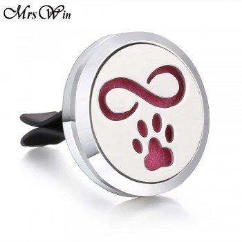 Car Air Diffuser Locket Stainless Steel Freshener Car Essential Oil Diffuser Scent Perfume Aromatherapy Pendant Necklace