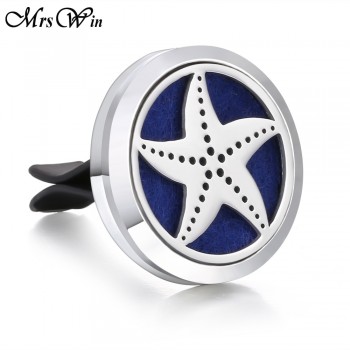 Car Air Diffuser Locket Stainless Steel Freshener Car Essential Oil Diffuser Scent Perfume Aromatherapy Pendant Necklace