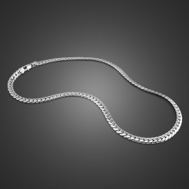 7mm56cm Mens High Quality 100% 925 sterling silver pendant Necklace Curb Cuban Link Chain Fashion Male/boy silver Jewerly gift
