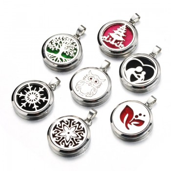 19 Best Selling pattern Aroma Diffuser Necklace Aromatherapy Essential Oil Diffuser Pendant Necklace Jewelry Dropshipping