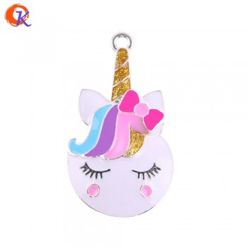 40*42MM Cordial Design 10pcs/lot Cute Alloy Pendant Unicornio Pendant Whole Horse Body Pendant For Retail Jewelry CDRP-503956
