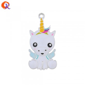 40*42MM Cordial Design 10pcs/lot Cute Alloy Pendant Unicornio Pendant Whole Horse Body Pendant For Retail Jewelry CDRP-503956