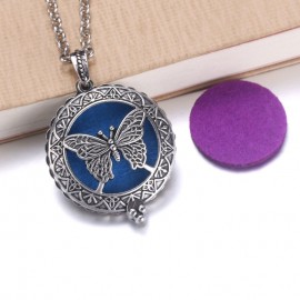New Aroma Diffuser Necklace Open Silver Lockets Pendant Perfume Essential Oil Aromatherapy Locket Necklace With Pads 040202