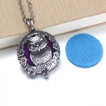 New Aroma Diffuser Necklace Open Silver Lockets Pendant Perfume Essential Oil Aromatherapy Locket Necklace With Pads 040202