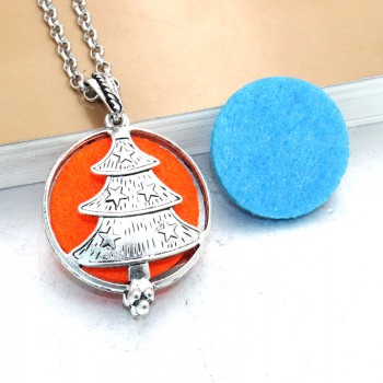 New Aroma Diffuser Necklace Open Silver Lockets Pendant Perfume Essential Oil Aromatherapy Locket Necklace With Pads 040202