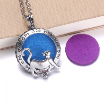 New Aroma Diffuser Necklace Open Silver Lockets Pendant Perfume Essential Oil Aromatherapy Locket Necklace With Pads 040202