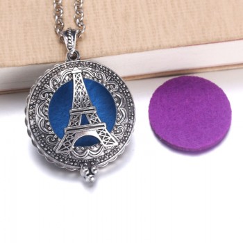 New Aroma Diffuser Necklace Open Silver Lockets Pendant Perfume Essential Oil Aromatherapy Locket Necklace With Pads 040202