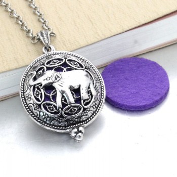 New Aroma Diffuser Necklace Open Silver Lockets Pendant Perfume Essential Oil Aromatherapy Locket Necklace With Pads 040202