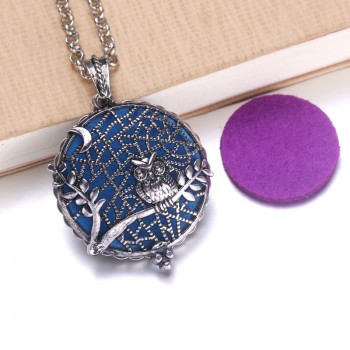 New Aroma Diffuser Necklace Open Silver Lockets Pendant Perfume Essential Oil Aromatherapy Locket Necklace With Pads 040202