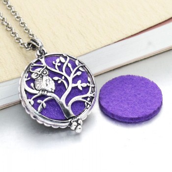 New Aroma Diffuser Necklace Open Silver Lockets Pendant Perfume Essential Oil Aromatherapy Locket Necklace With Pads 040202