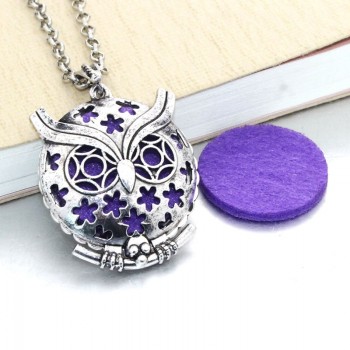 New Aroma Diffuser Necklace Open Silver Lockets Pendant Perfume Essential Oil Aromatherapy Locket Necklace With Pads 040202