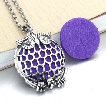 New Aroma Diffuser Necklace Open Silver Lockets Pendant Perfume Essential Oil Aromatherapy Locket Necklace With Pads 040202
