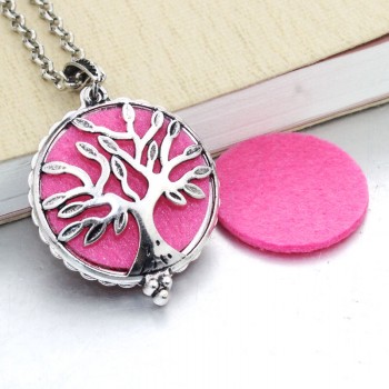 New Aroma Diffuser Necklace Open Silver Lockets Pendant Perfume Essential Oil Aromatherapy Locket Necklace With Pads 040202