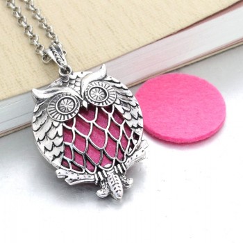 New Aroma Diffuser Necklace Open Silver Lockets Pendant Perfume Essential Oil Aromatherapy Locket Necklace With Pads 040202