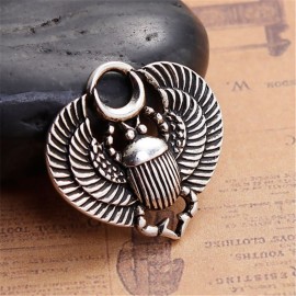DoreenBeads Zinc Based Alloy Pendants Charms Scarab Antique Silver Style Jewelry DIY Components 27mm(1 1/8) x 26mm(1), 2 PCs