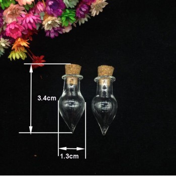 10pcs 1-2ml Mix Shape Mini Glass Bottles Cork Wood Hanging Rope Small Jars Wishing Bottles Bracelets Pendant Gift Drift Bottle