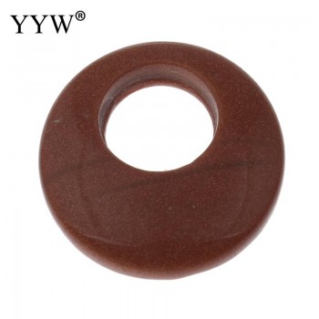 YYW Natural Real Gems Stone Jewelry Flat Round Donut Beads Lucky Women Men DIY Quartz Tiger Eye Sea Opal Rose Stone Pendants