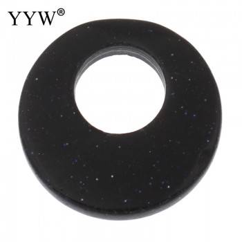 YYW Natural Real Gems Stone Jewelry Flat Round Donut Beads Lucky Women Men DIY Quartz Tiger Eye Sea Opal Rose Stone Pendants
