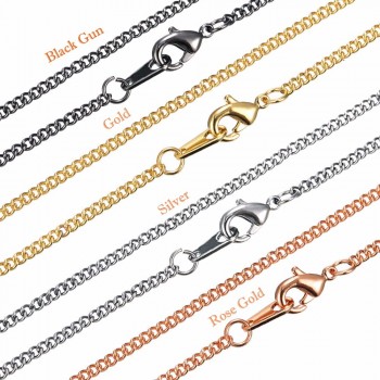 12 pcs  wholesale jewelry findings 2mm link chain necklace for pendant with lobster,40cm/45cm/50cm/55cm/ 60cm