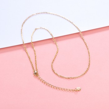 Kpop 925 Sterling Silver Chain Necklace Simple Minimalist Jewelry Rose Gold Color Box Wave Rope Chain for Women 18 22 N6266