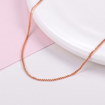 Kpop 925 Sterling Silver Chain Necklace Simple Minimalist Jewelry Rose Gold Color Box Wave Rope Chain for Women 18 22 N6266