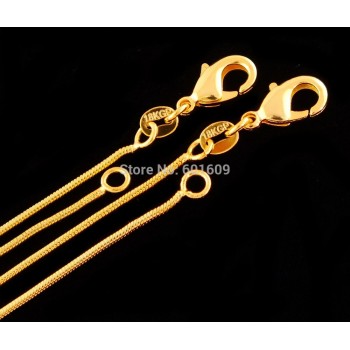 SHUANGR 2014  1pc Gold Color 1.2 MM Elegant Pattern Snake Chain Unisex Men/Womens Necklace (DIY PENDANT) 16INCH-30INCH