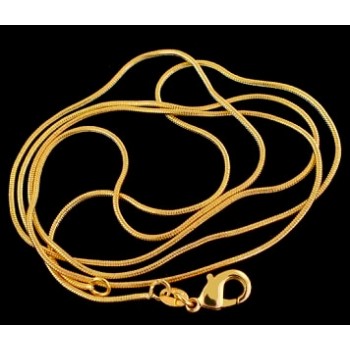 SHUANGR 2014  1pc Gold Color 1.2 MM Elegant Pattern Snake Chain Unisex Men/Womens Necklace (DIY PENDANT) 16INCH-30INCH
