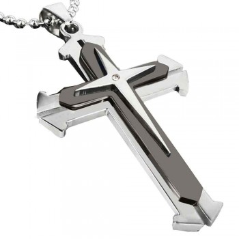 Mens Necklace Pendant Stainless Steel Chain 3 Layer Knight Cross Pendant Hip-hop Chain Necklaces for Men Jewelry Unisex Gifts