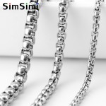 DIY Jewelry necklace 3/4/5mm box square rolo link Chain steel necklace for men boy Stainless Steel  High Quality 10pcs Wholesale