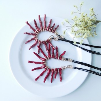HC Fashion Coral Geometric Pendant amp; Necklace Party Jewelry Bohemian Choker Necklace for Women Special Choker Coat Necklace F
