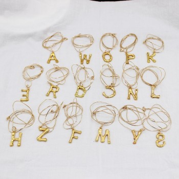 New Small Letter Pendant Gold Chain Dangle Necklace Good Quality Statement Choker Collar Necklace 111