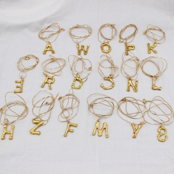 New Small Letter Pendant Gold Chain Dangle Necklace Good Quality Statement Choker Collar Necklace 111