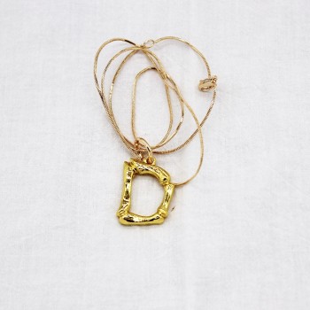 New Small Letter Pendant Gold Chain Dangle Necklace Good Quality Statement Choker Collar Necklace 111