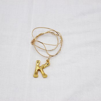 New Small Letter Pendant Gold Chain Dangle Necklace Good Quality Statement Choker Collar Necklace 111