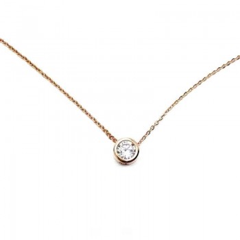 Simple Rose Gold-color Zircon Short Necklace Women Necklaces amp; Pendants Fashion Jewelry Wholesale Cute Gift