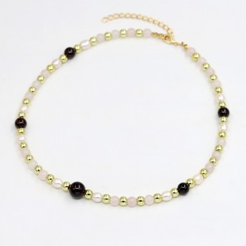 VONNOR Jewelry Womens Necklace Natural Pearl Stone Bead Strand Necklaces Female Choker Necklace Dropshipping